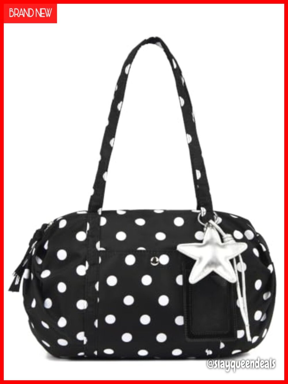 Slouchy Nylon Polka Dot Hobo Tote Fits 13" iPad Lightweight